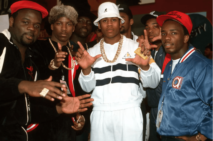 LL Cool J standing up with his crew