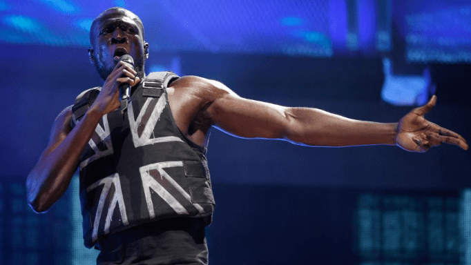 Stormzy performing on Stage 